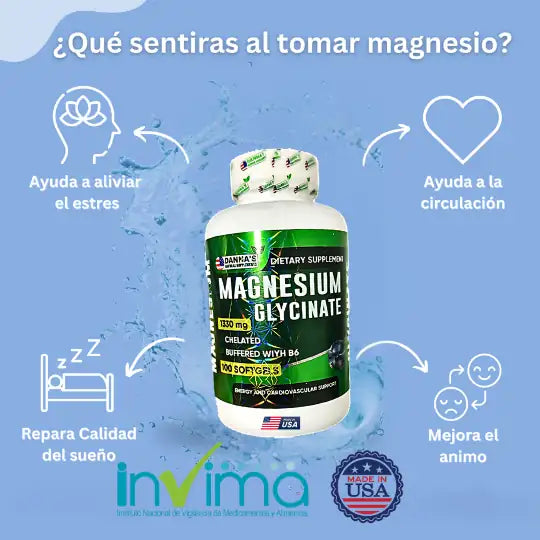 ZenMag Glicinato de Magnesio Super Concentrado Premium Importado Americano 100 Capsula Gel